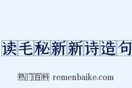 读毛秘新新诗造句是什么意思的图片